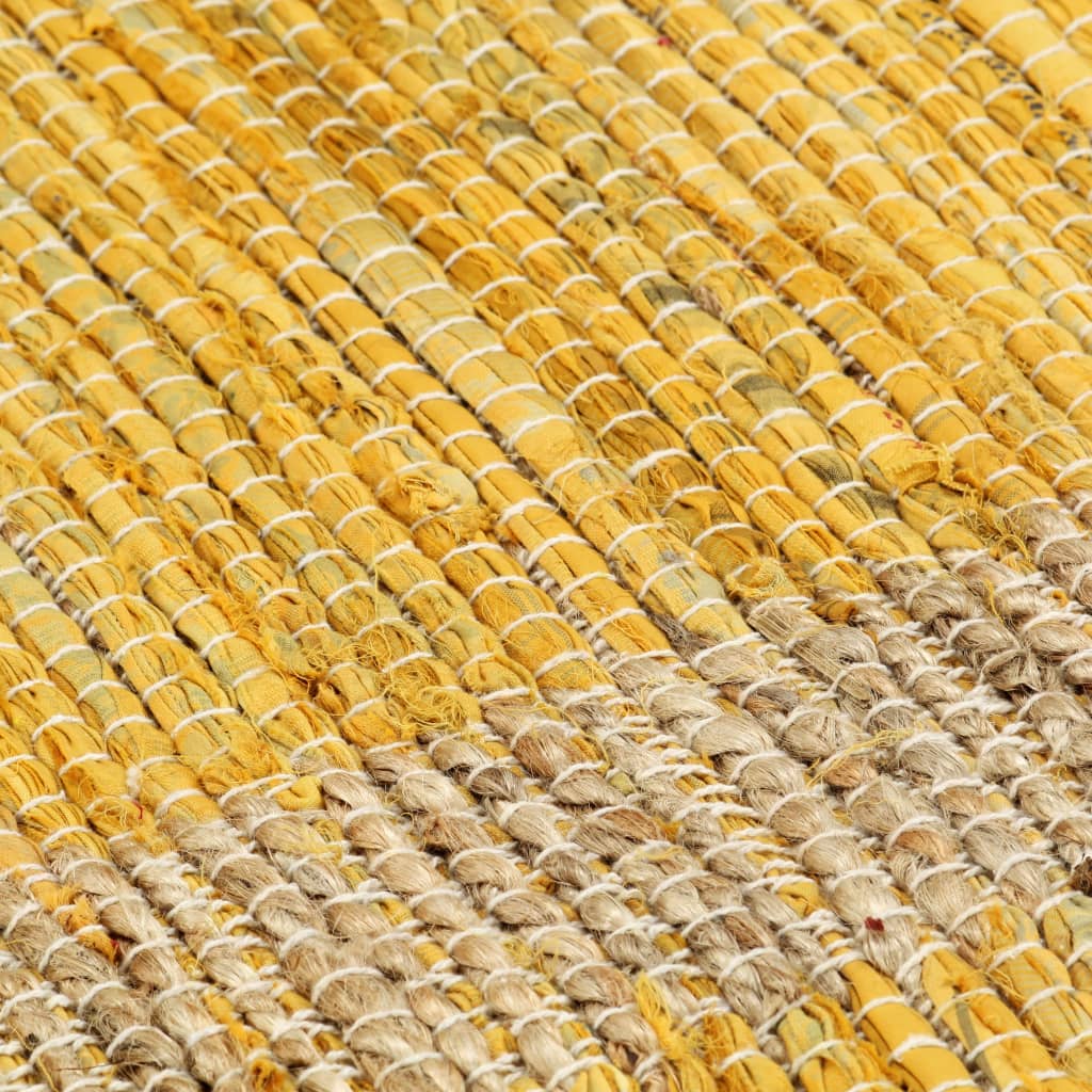 vidaXL Covor manual, galben, 80 x 160 cm, iută