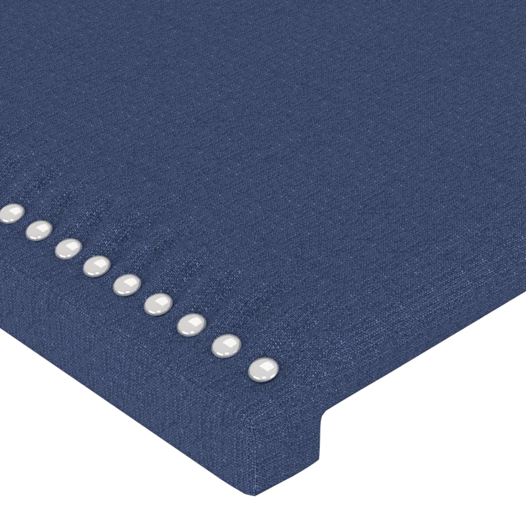 vidaXL Tăblie de pat cu LED, albastru, 90x5x118/128 cm, textil