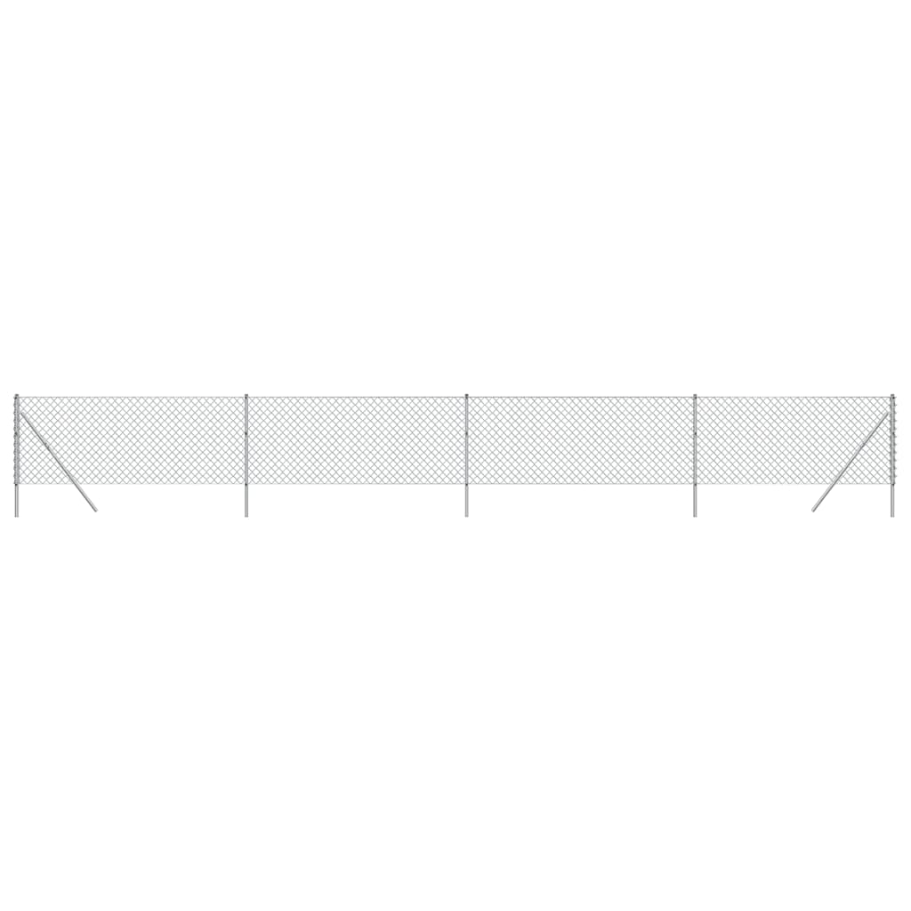 vidaXL Gard de plasă de sârmă, argintiu, 0,8x10 m