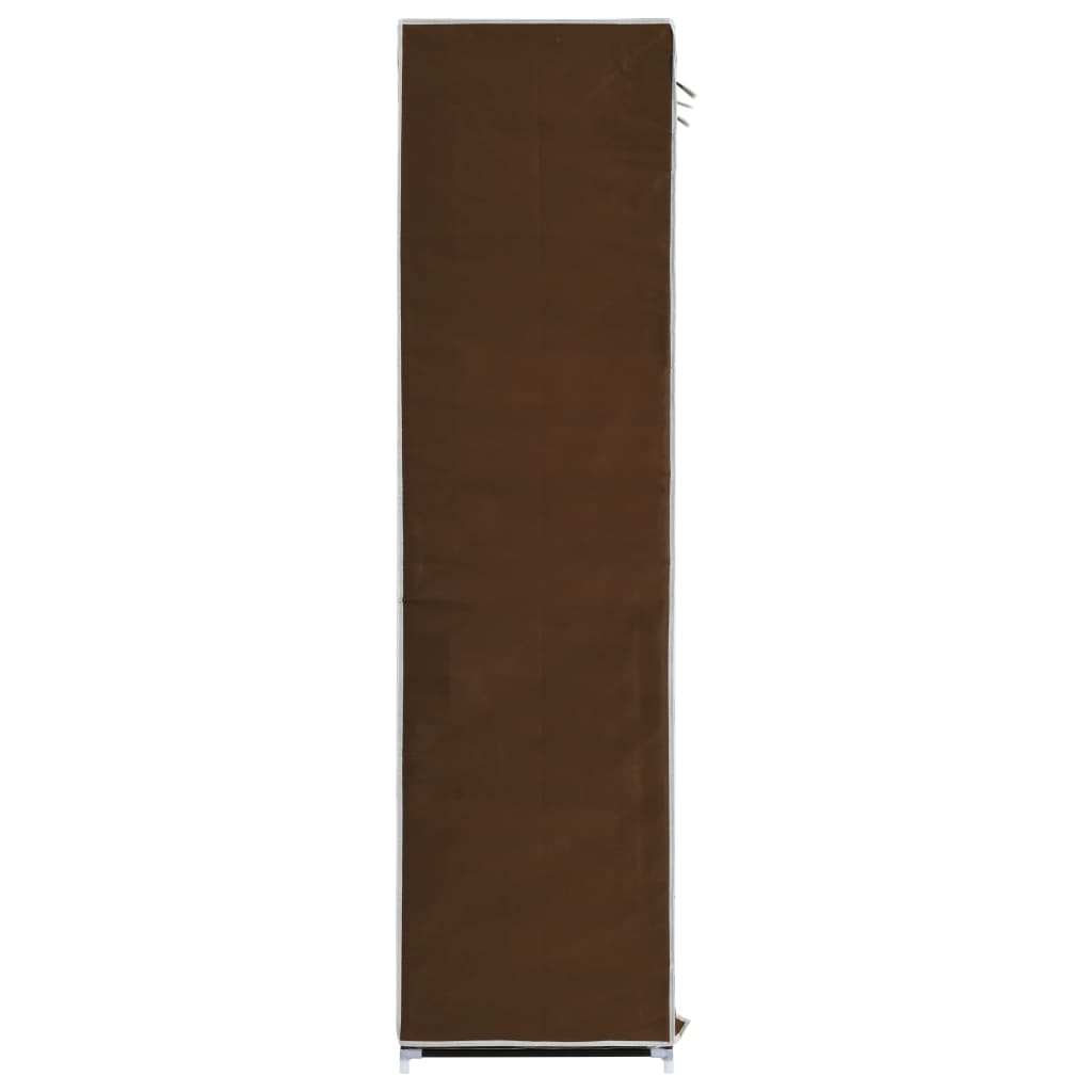 vidaXL Dulap cu bare și compartimente, maro, 150x45x175 cm, textil