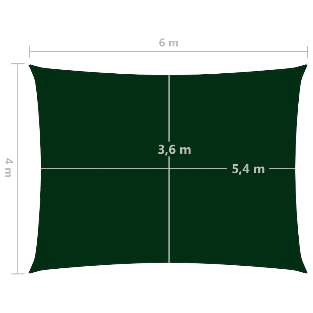 vidaXL Parasolar verde închis, 4x6 m țesătură oxford dreptunghiular
