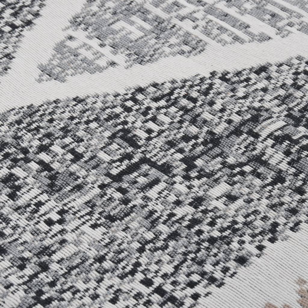 vidaXL Covor, negru şi gri, 100x300 cm, bumbac