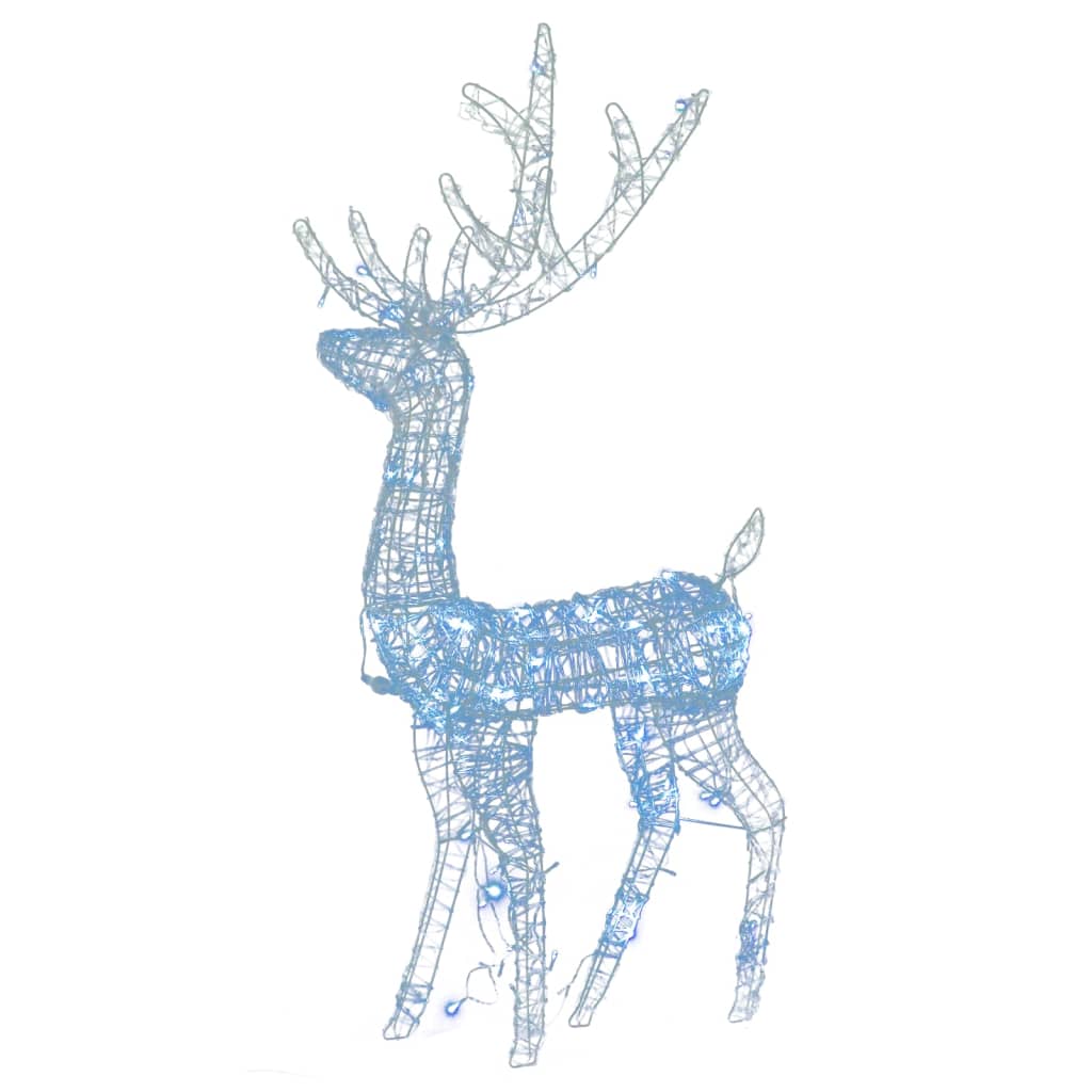 vidaXL Decorațiuni reni de Crăciun, 3 buc., alb rece, 120 cm, acril