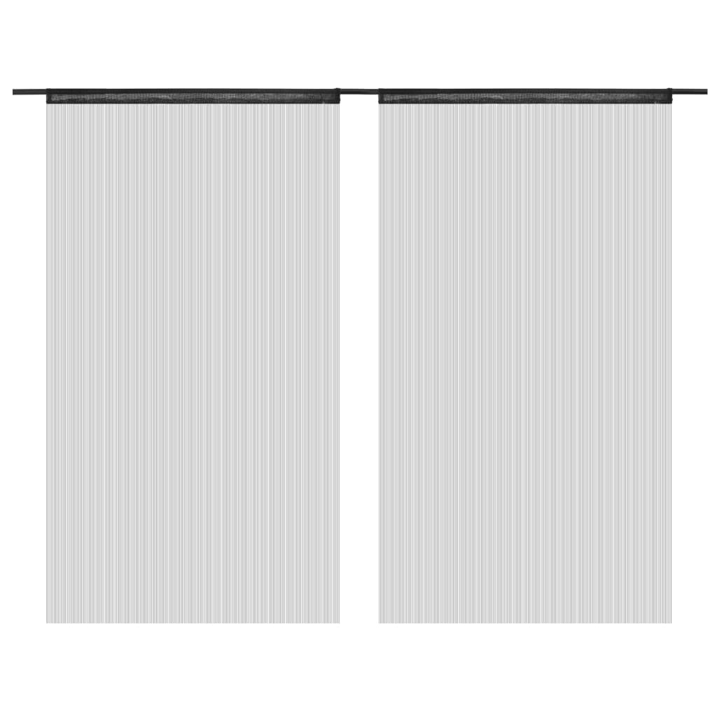 vidaXL Draperii cu franjuri, 2 buc., 140 x 250 cm, negru