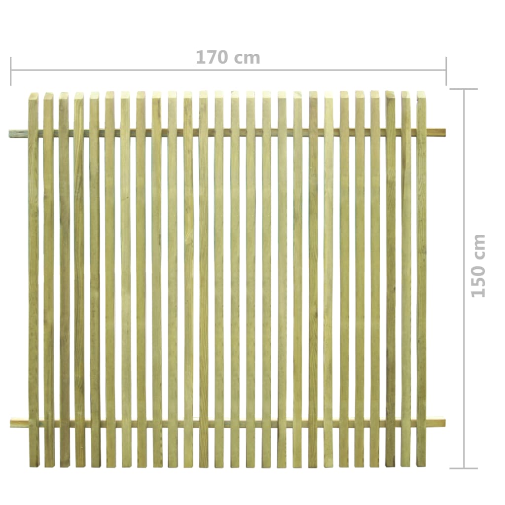 vidaXL Gard pentru grădină, 170 x 150 cm, lemn de pin tratat