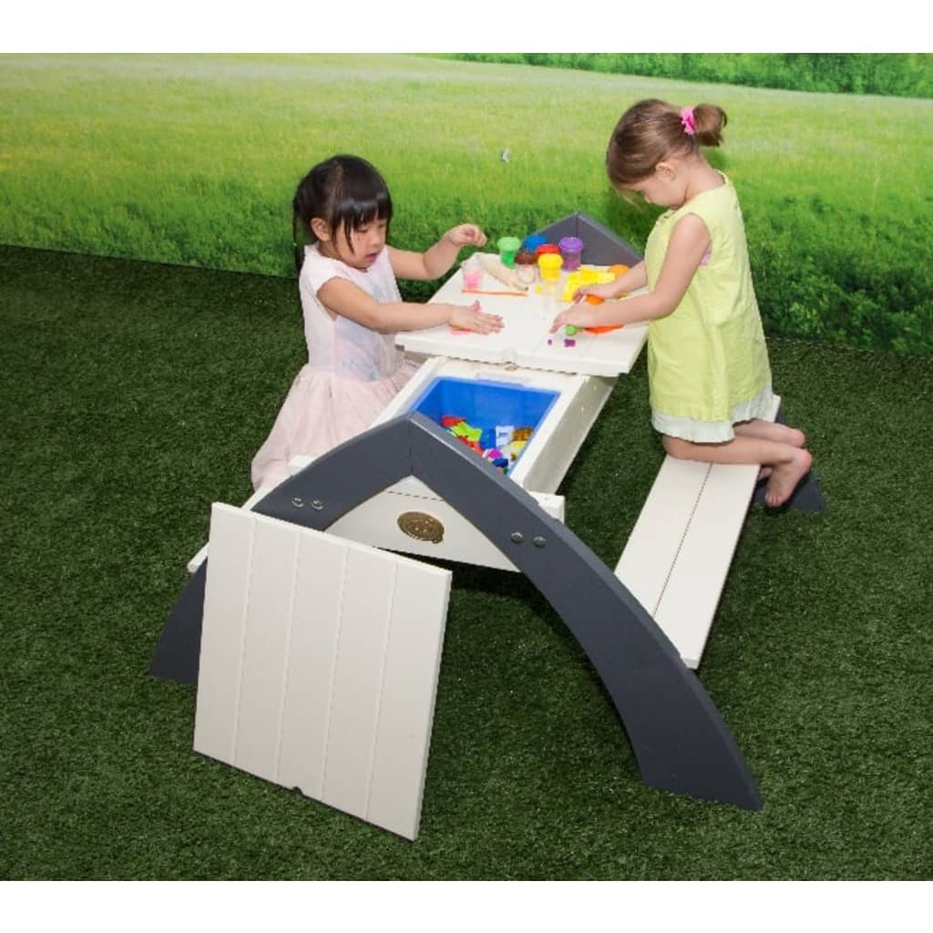 AXI Masă de picnic pentru copii „Delta”, gri și alb A031.023.00