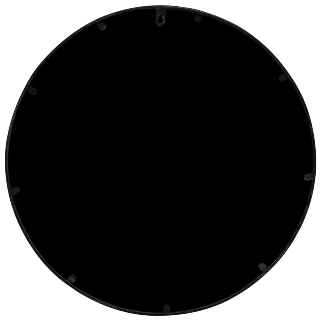vidaXL Oglindă de grădină rotundă, negru, 60x2,5 cm, fier, uz exterior