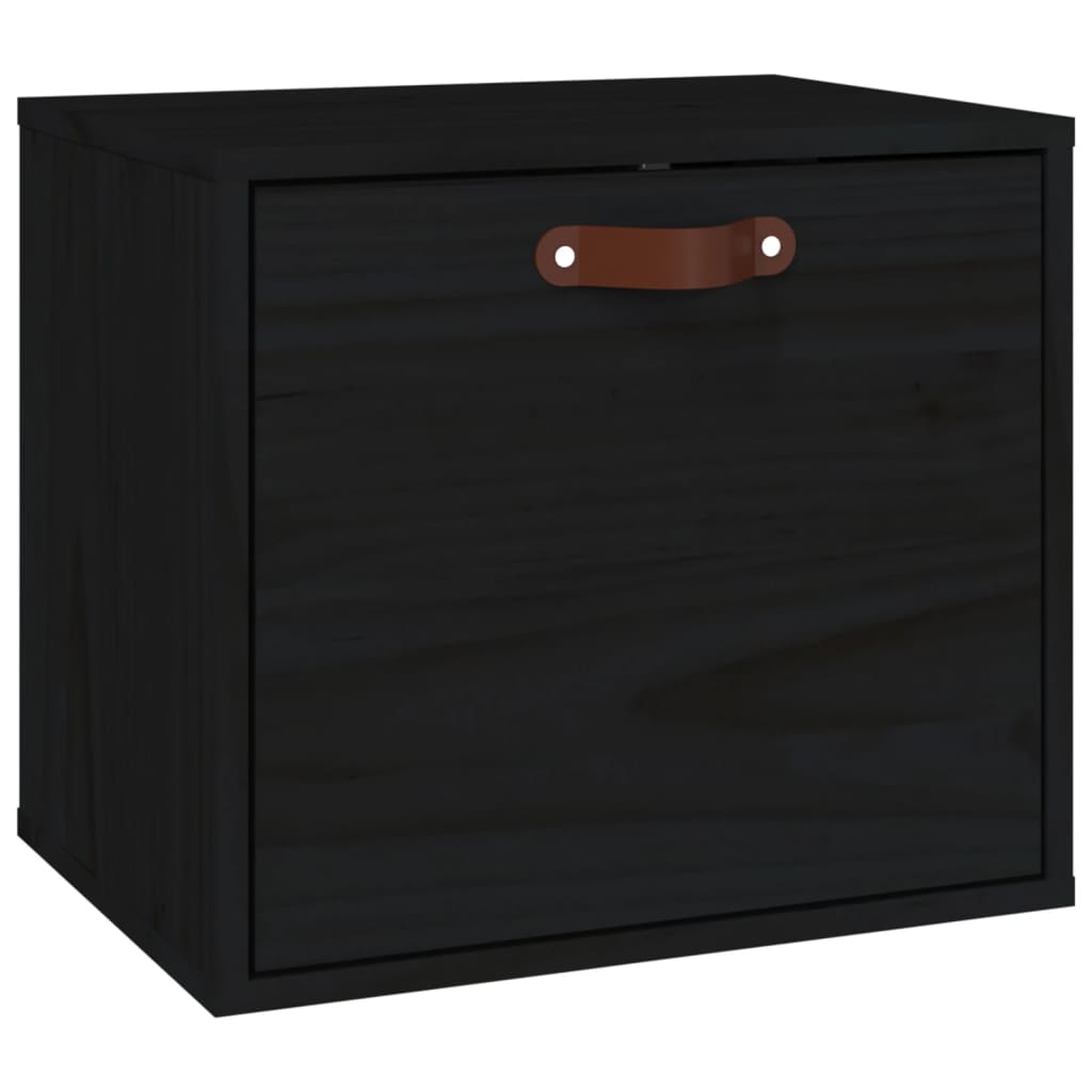 vidaXL Dulap de perete, negru, 40x30x35 cm, lemn masiv de pin