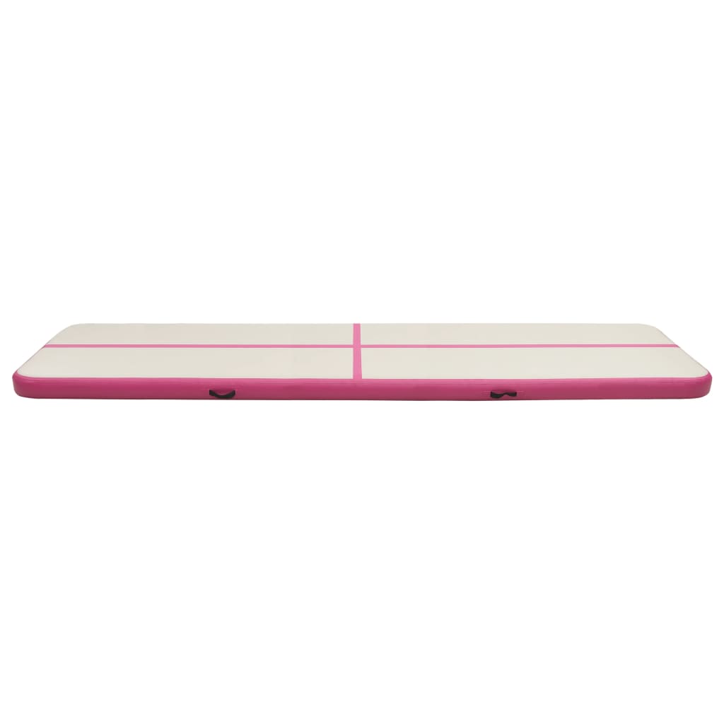 vidaXL Saltea gimnastică gonflabilă cu pompă roz 800x100x15 cm PVC