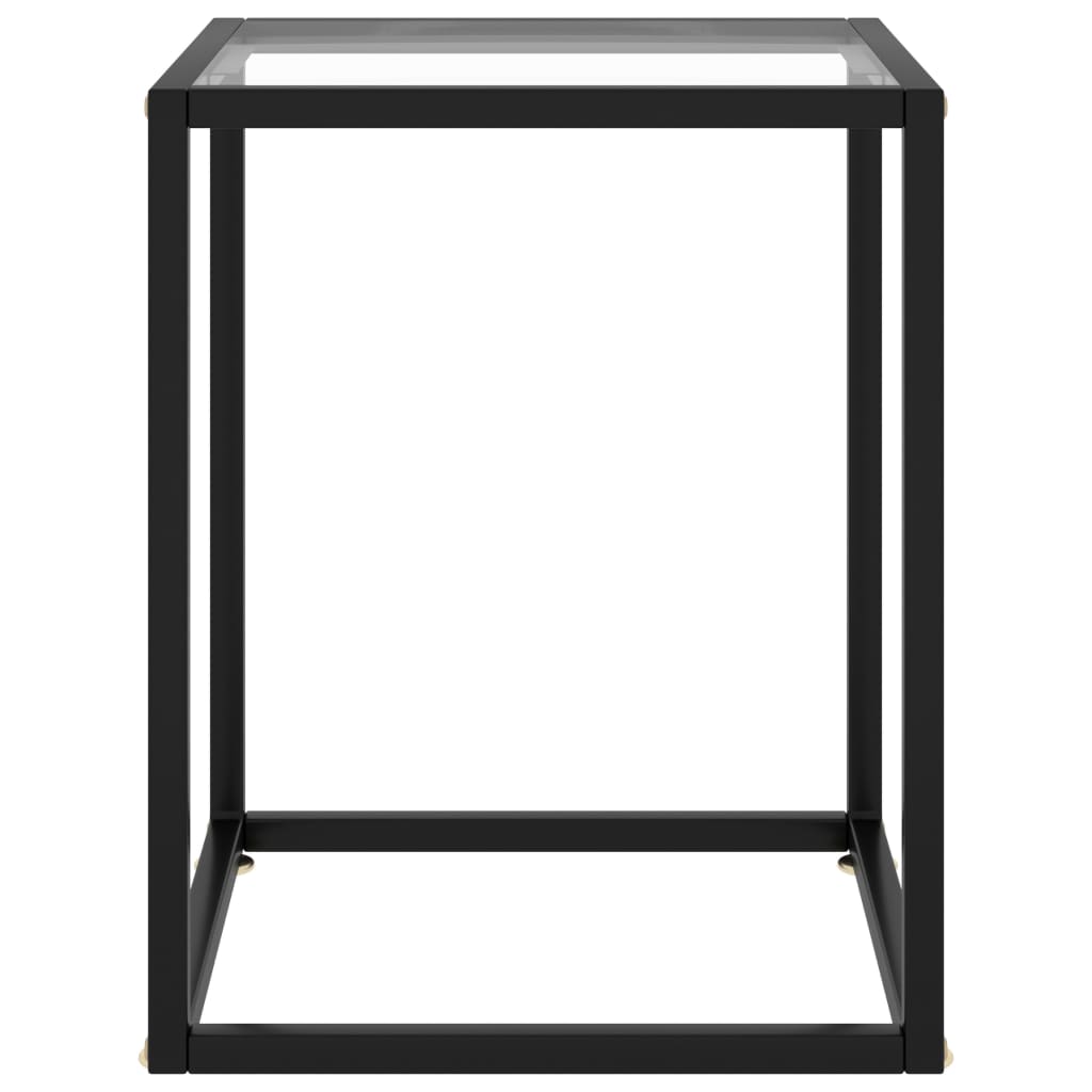 vidaXL Măsuță de cafea, negru cu sticlă securizată, 40x40x50 cm