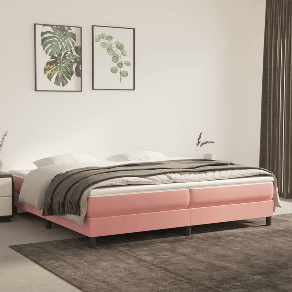 vidaXL Cadru de pat, roz, 200x200 cm, catifea