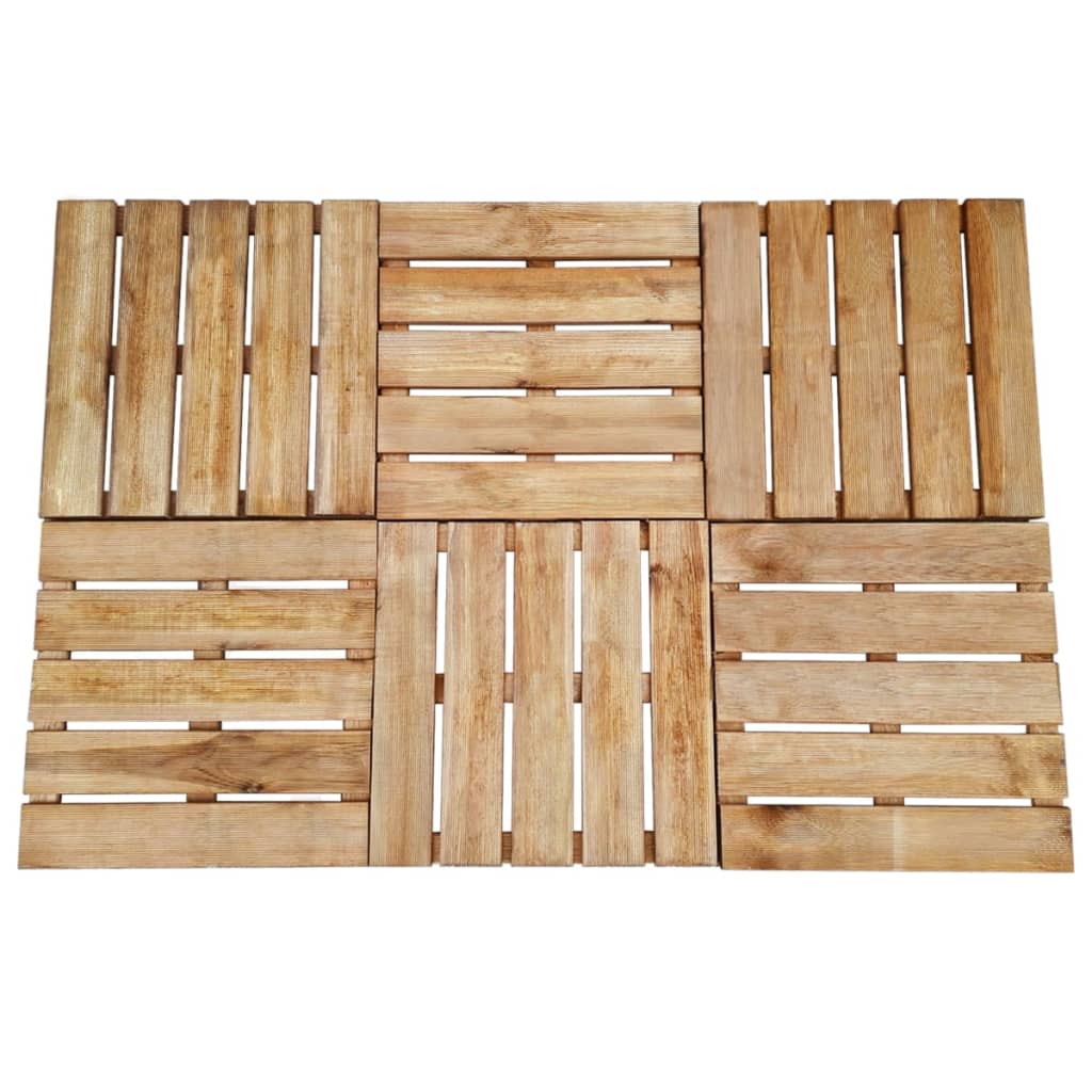vidaXL Plăci de pardoseală, 6 buc., maro, 50 x 50 cm, lemn