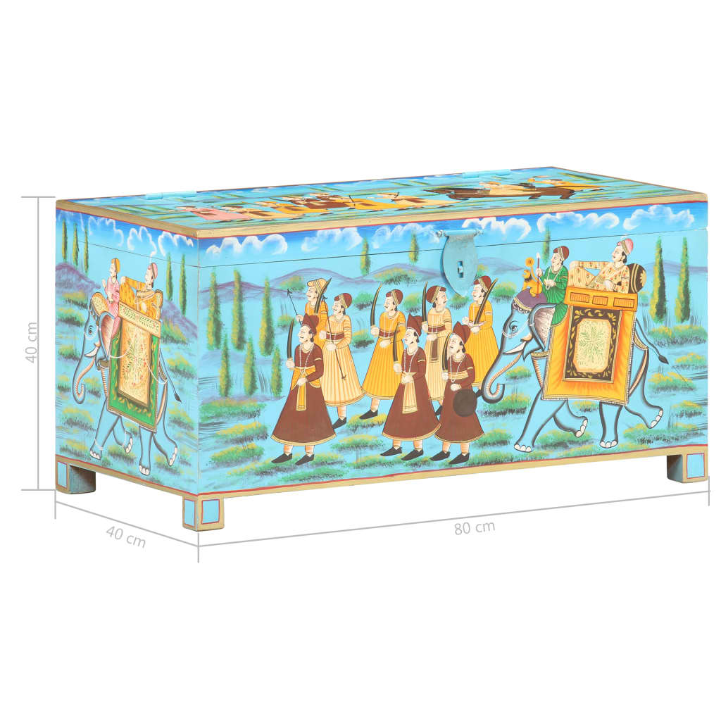 vidaXL Ladă de depozitare pictată, 80x40x40 cm, lemn masiv de mango