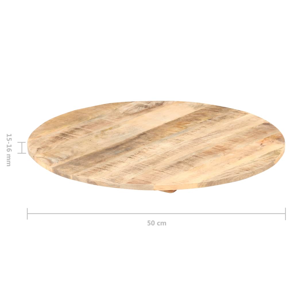 vidaXL Blat de masă, 50 cm, lemn masiv de mango, rotund, 15-16 mm