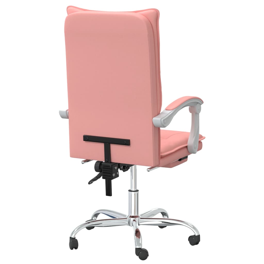 vidaXL Fotoliu de birou rabatabil, roz, piele ecologică