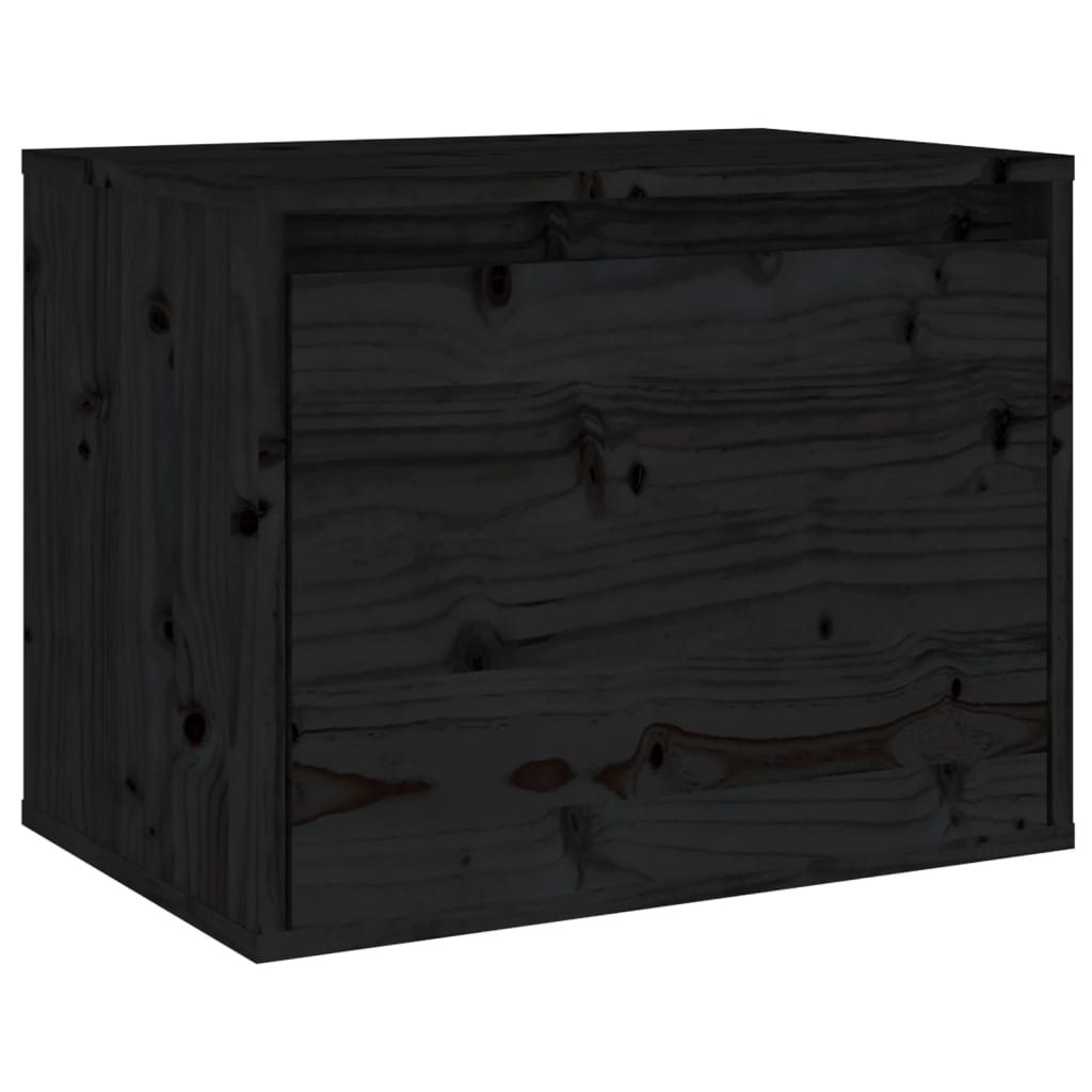 vidaXL Dulap de perete, negru, 45x30x35 cm, lemn masiv de pin