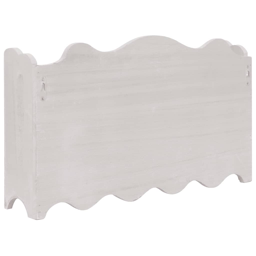 vidaXL Cuier de perete, alb, 50 x 10 x 30 cm, lemn