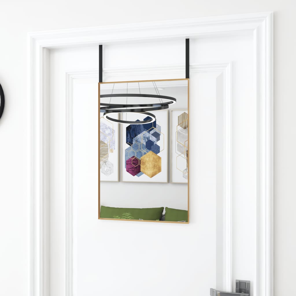 vidaXL Oglindă pentru ușă, auriu, 40x60 cm, sticlă și aluminiu