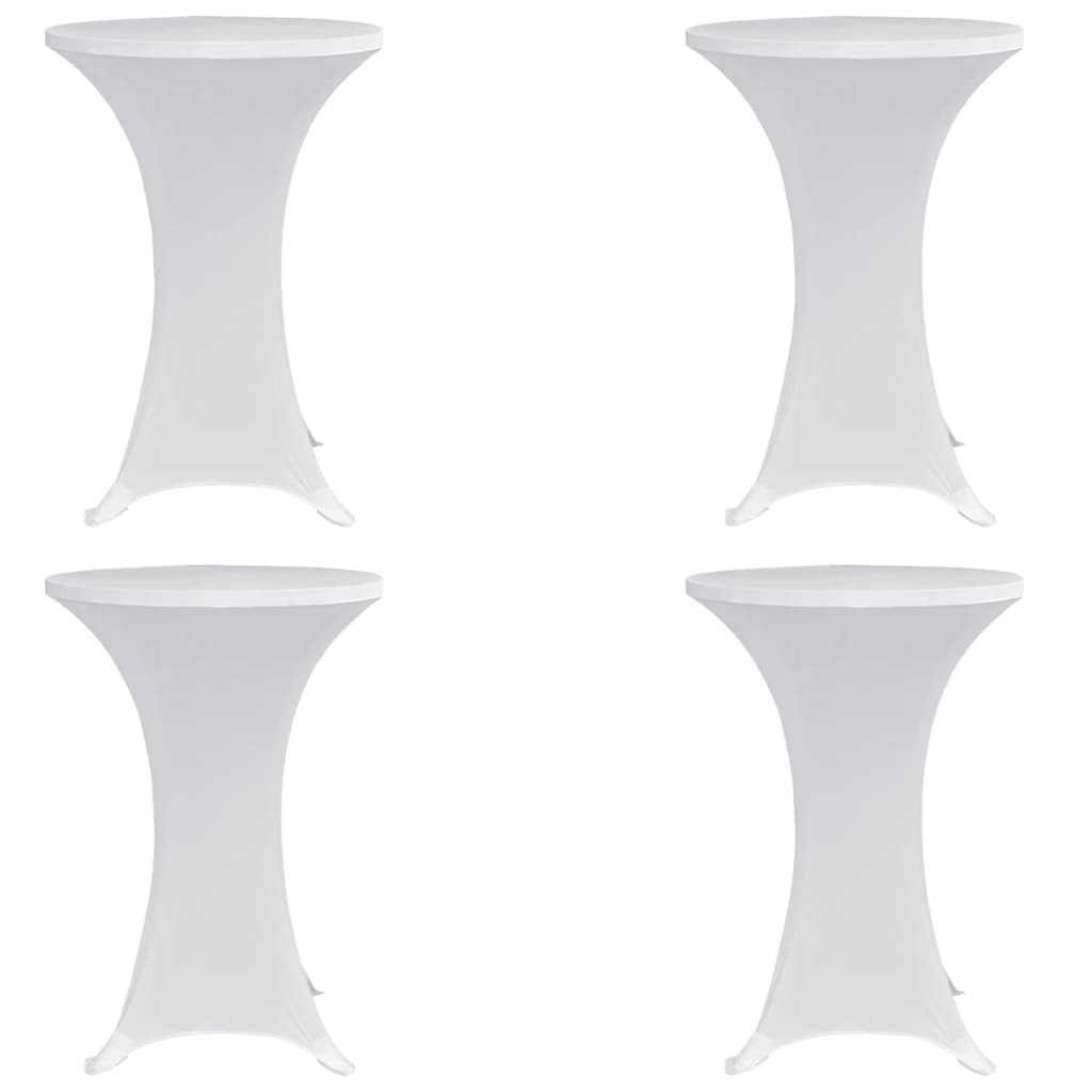 vidaXL Husă de masă cu picior, Ø80 cm, alb, elastic, 4 buc.