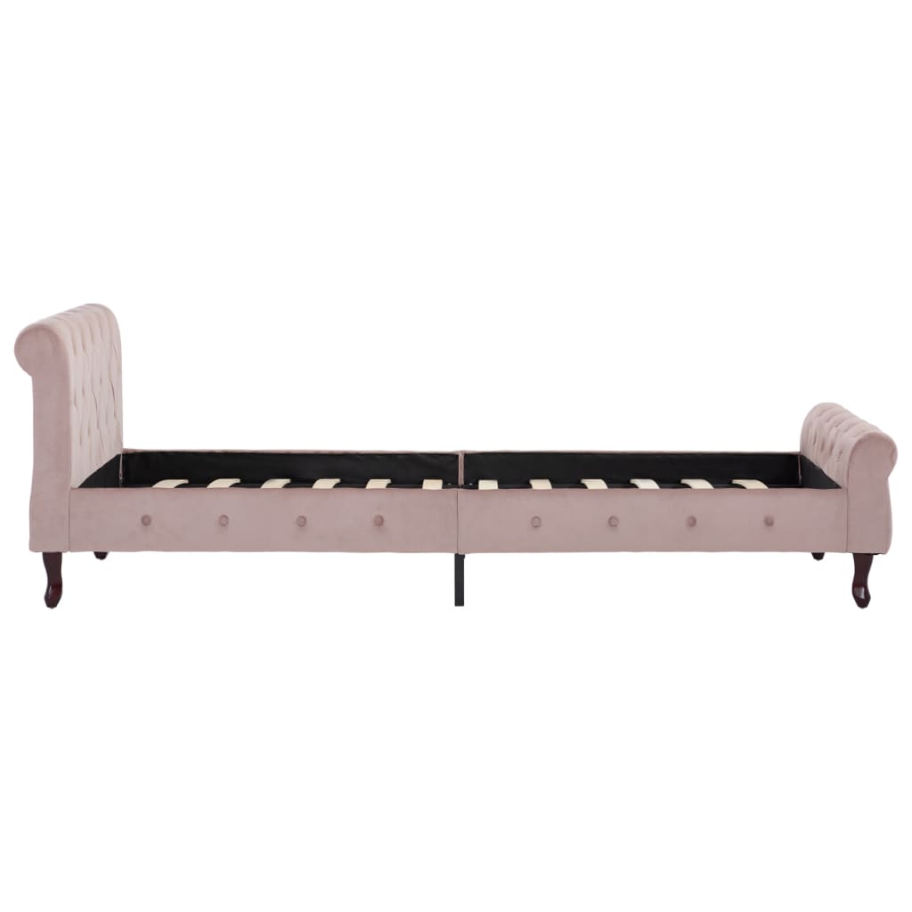 vidaXL Cadru de pat, roz, 100 x 200 cm, catifea