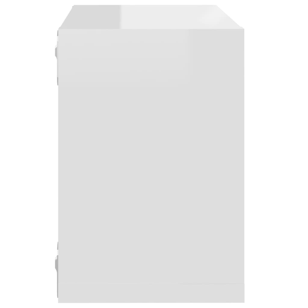vidaXL Raft de perete cub, 6 buc., alb extralucios, 22x15x22 cm, PAL