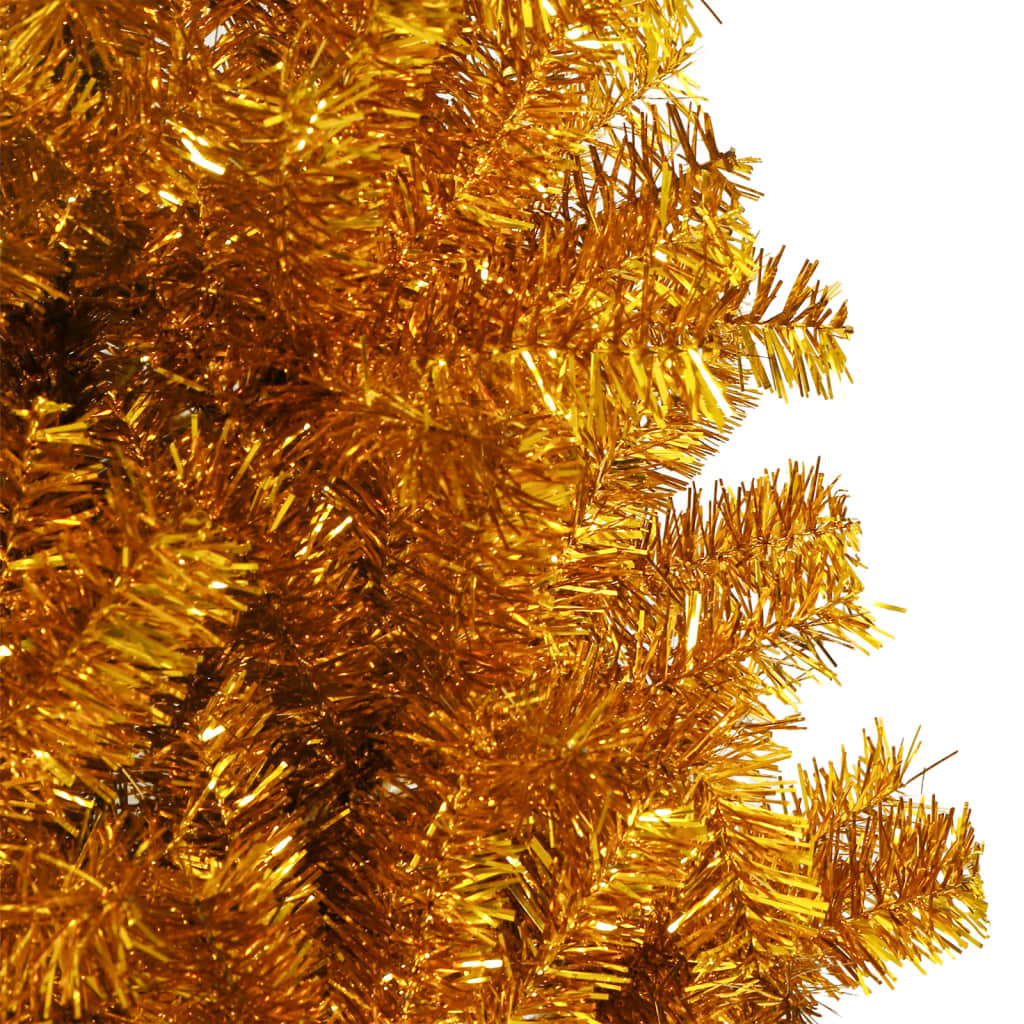 vidaXL Pom de Crăciun artificial cu suport, auriu, 210 cm, PET