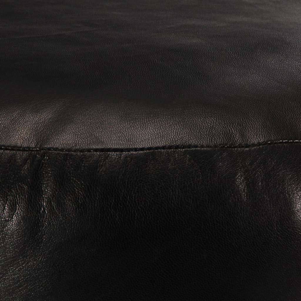 vidaXL Fotoliu puf, negru, 60 x 30 cm, piele naturală de capră
