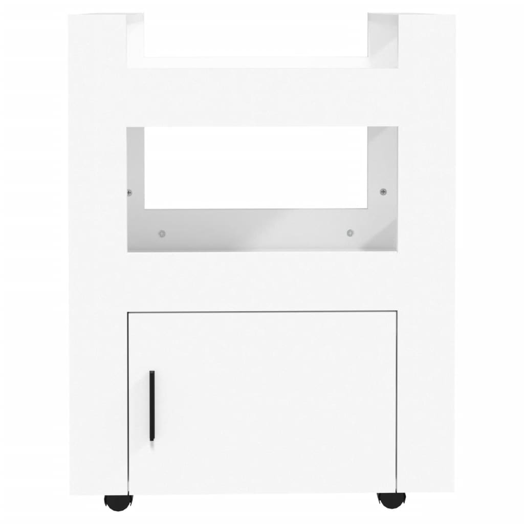 vidaXL Cărucior de birou, alb, 60x45x80 cm, lemn prelucrat