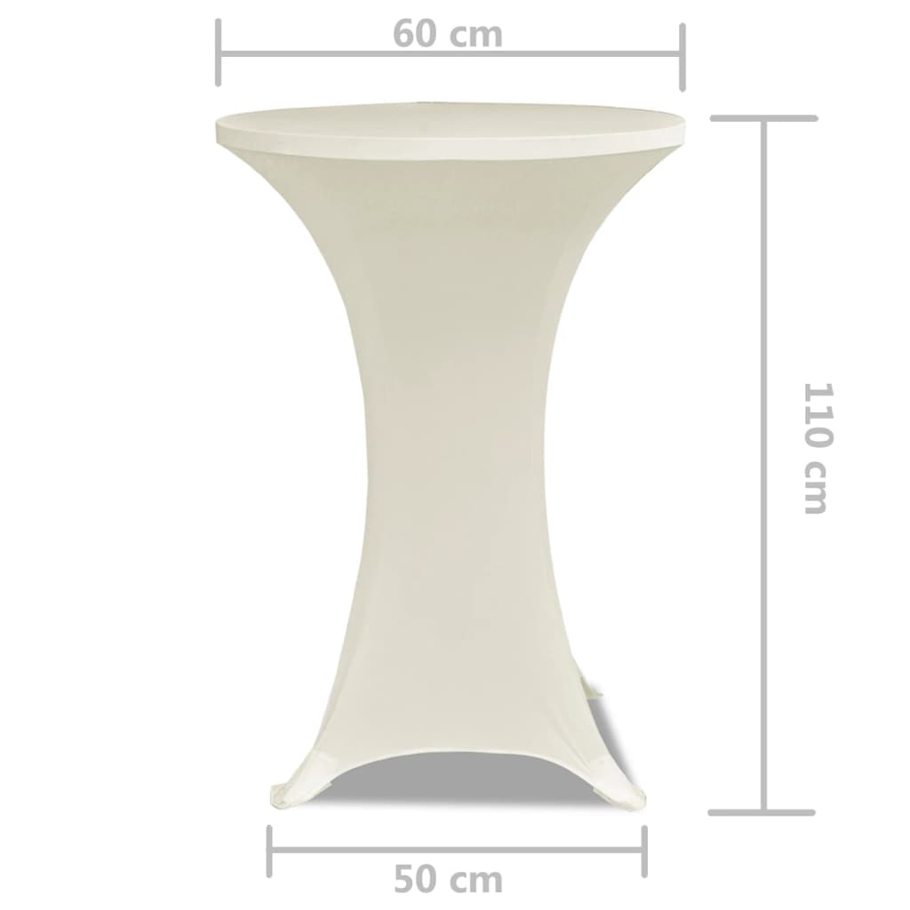vidaXL Husă de masă cu picior Ø60 cm, 2 buc., crem, elastic
