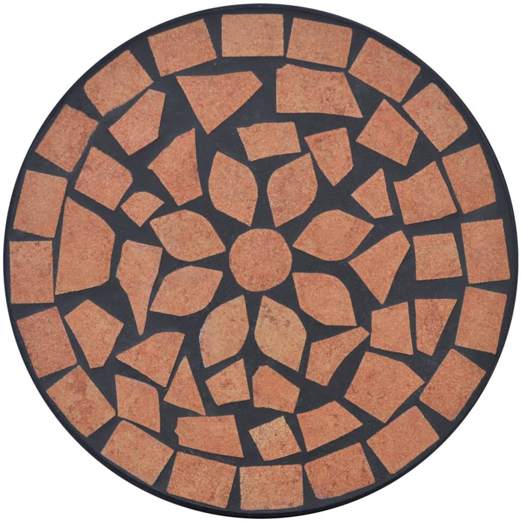Masă laterală cu mozaic pentru plante, cărămiziu