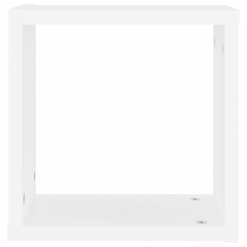 vidaXL Rafturi de perete cub, 2 buc., alb, 30x15x30 cm