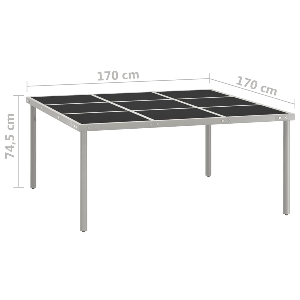 vidaXL Set mobilier de exterior, 13 piese, oțel