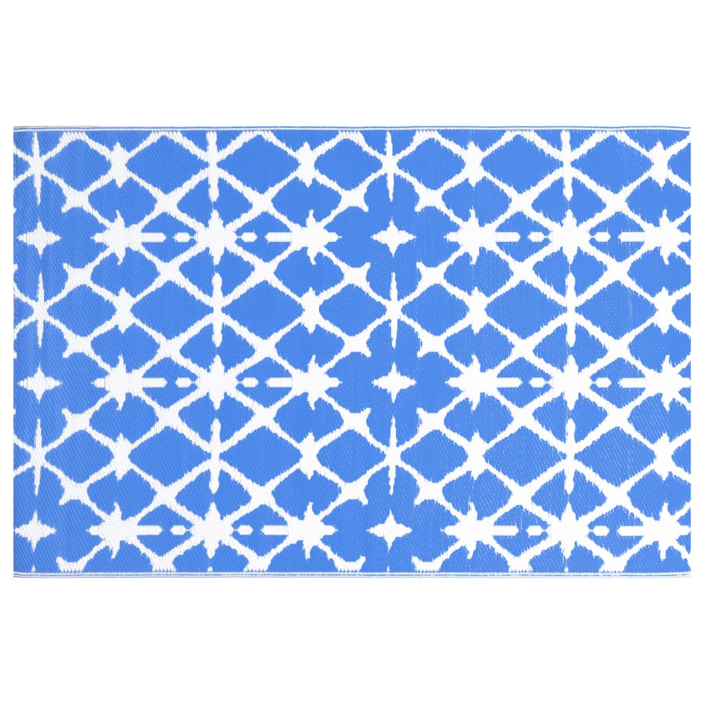 vidaXL Covor de exterior, albastru și alb, 190x290 cm, PP