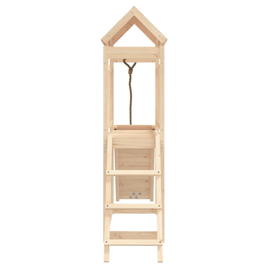 vidaXL Căsuță de joacă cu perete de cățărat, lemn masiv de pin