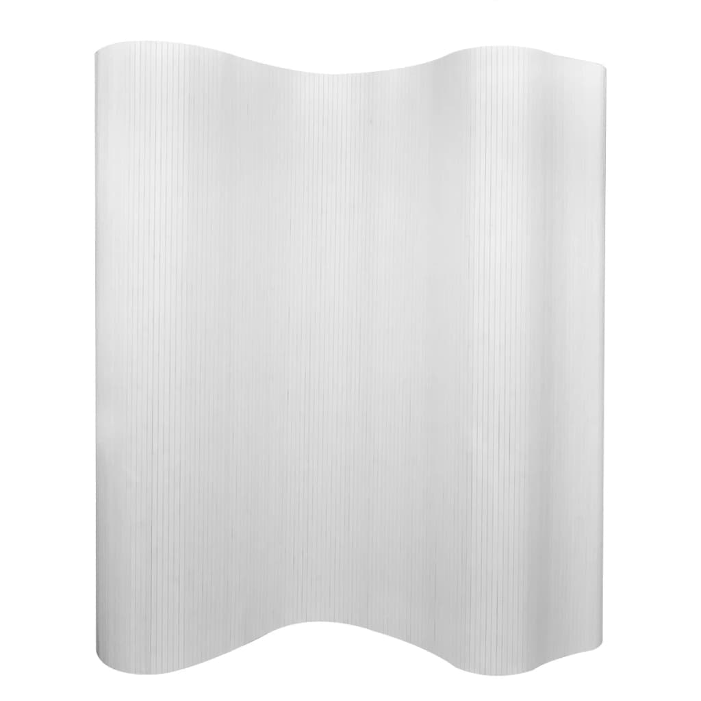 vidaXL Paravan de cameră, alb, 250 x 165 cm, bambus