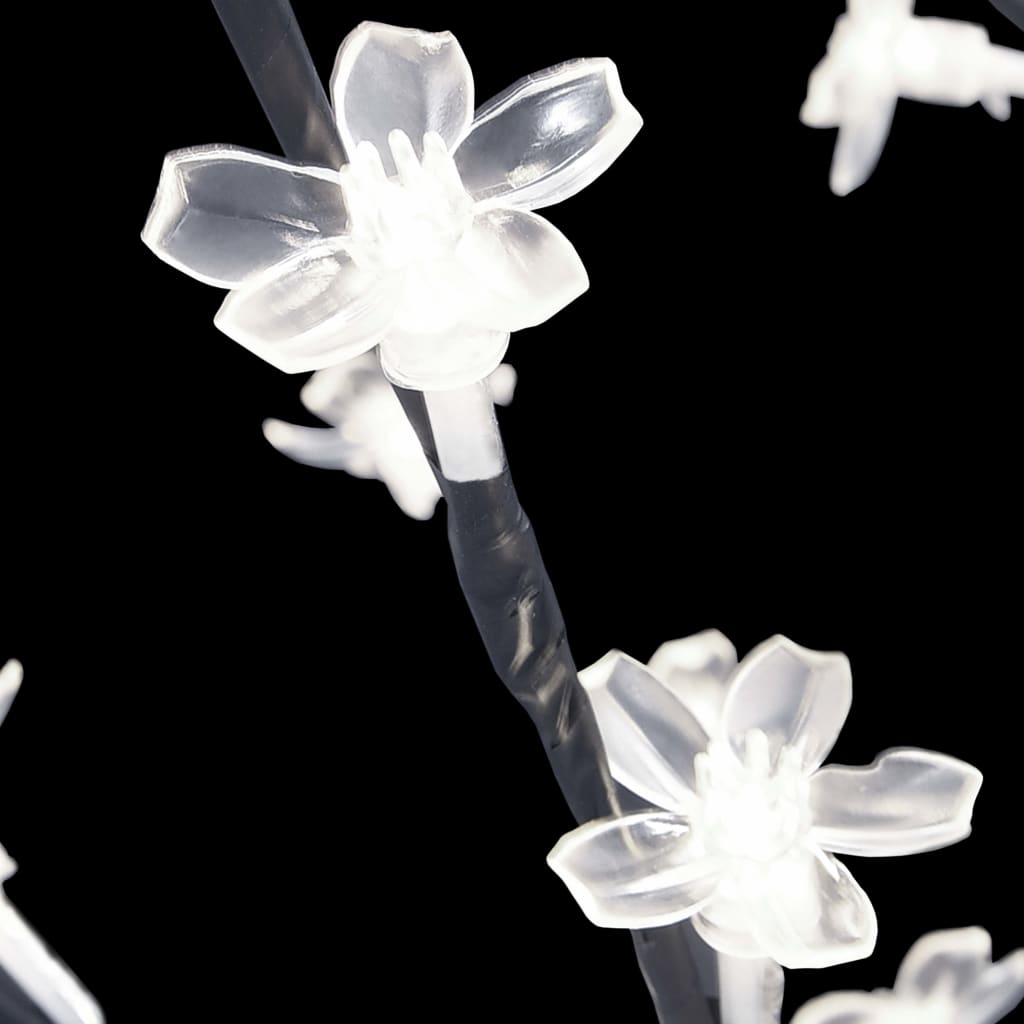 vidaXL Pom Crăciun, 128 LED-uri alb rece, flori de cireș, 120 cm