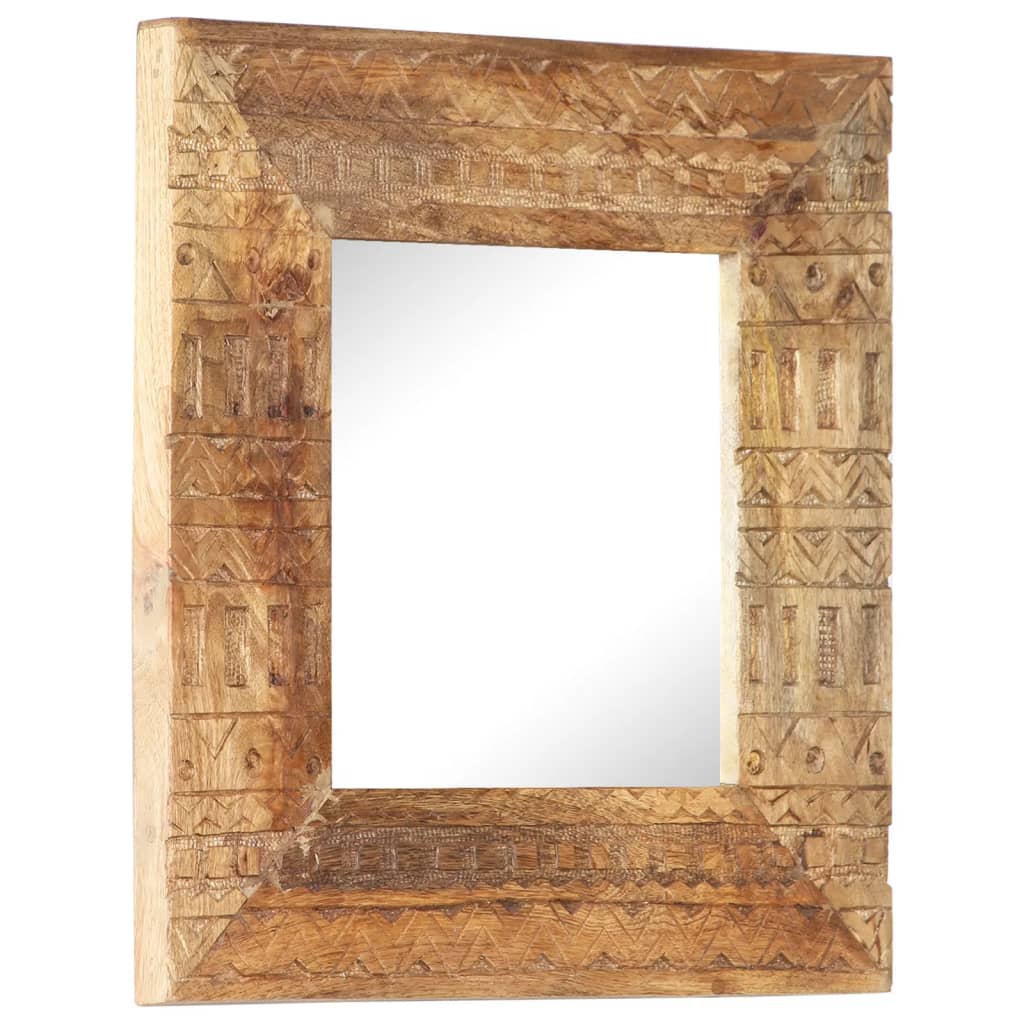 vidaXL Oglindă sculptată manual, 50x50x2,5 cm, lemn masiv de mango