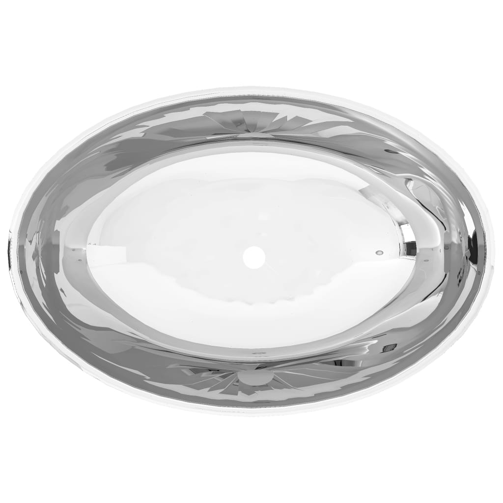 vidaXL Chiuvetă de baie, argintiu, 40 x 33 x 13,5 cm, ceramică