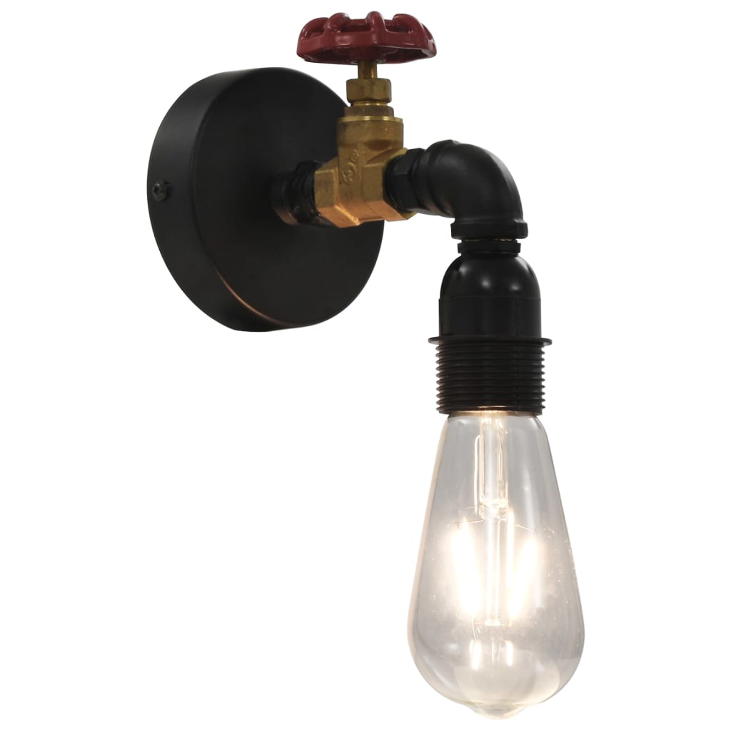 vidaXl Lampă de perete, aspect de robinet, negru, E 27