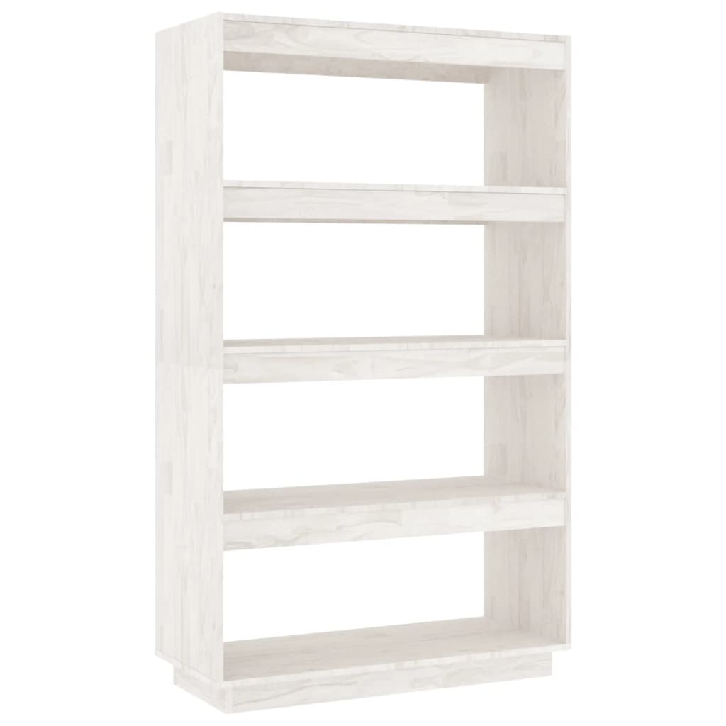 vidaXL Bibliotecă/Separator cameră alb 80x35x135 cm, lemn masiv de pin