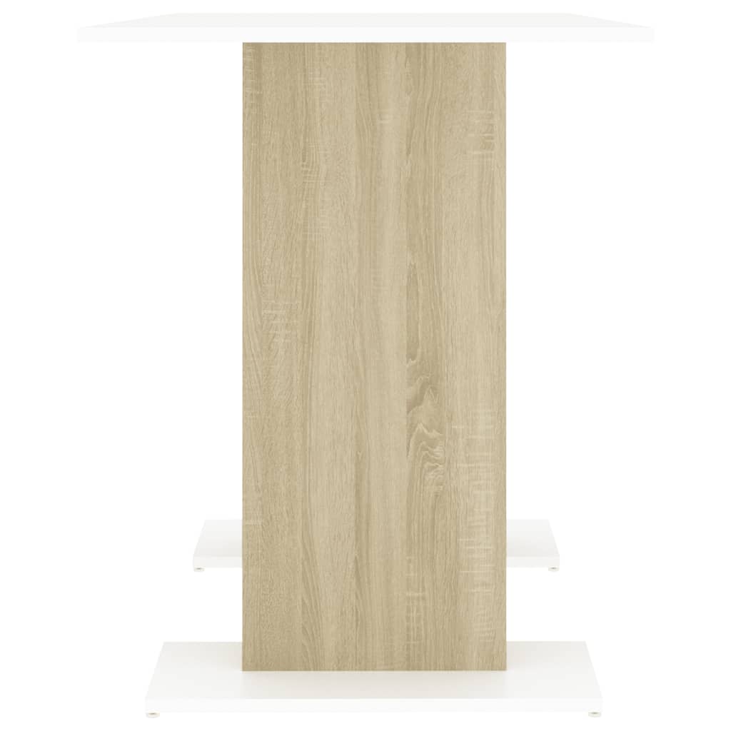 vidaXL Masă de bucătărie, alb & stejar sonoma, 110x60x75 cm, PAL
