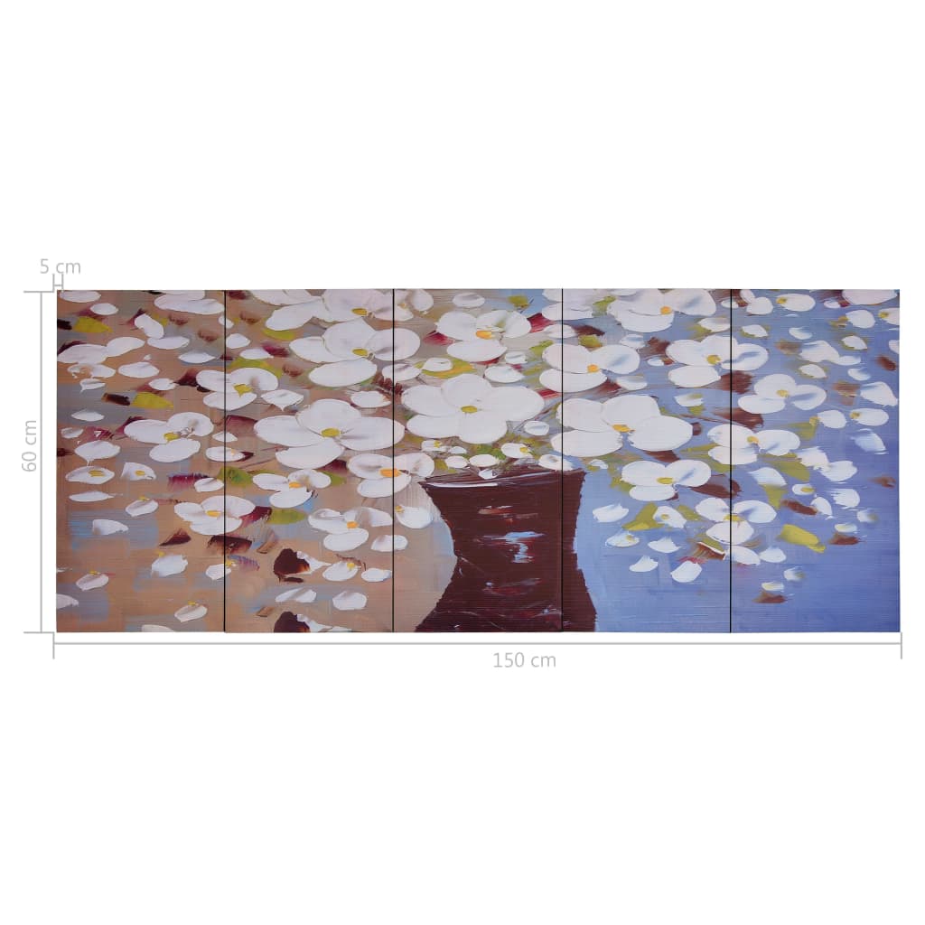 vidaXL Set tablouri din pânză, vas cu flori, multicolor, 150 x 60 cm