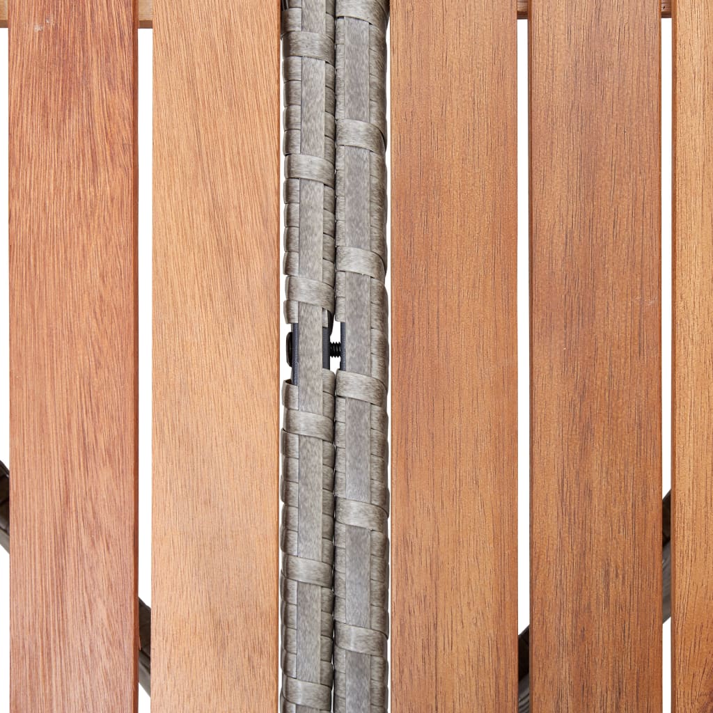 vidaXL Masă de grădină, gri, 115 x 74 cm, poliratan și lemn de acacia