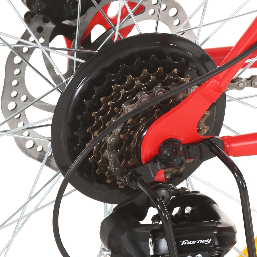 vidaXL Bicicletă montană cu 21 viteze, roată 27,5 inci, roșu, 42 cm