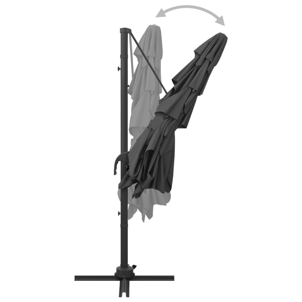 vidaXL Umbrelă de soare 4 niveluri, stâlp aluminiu antracit 250x250 cm
