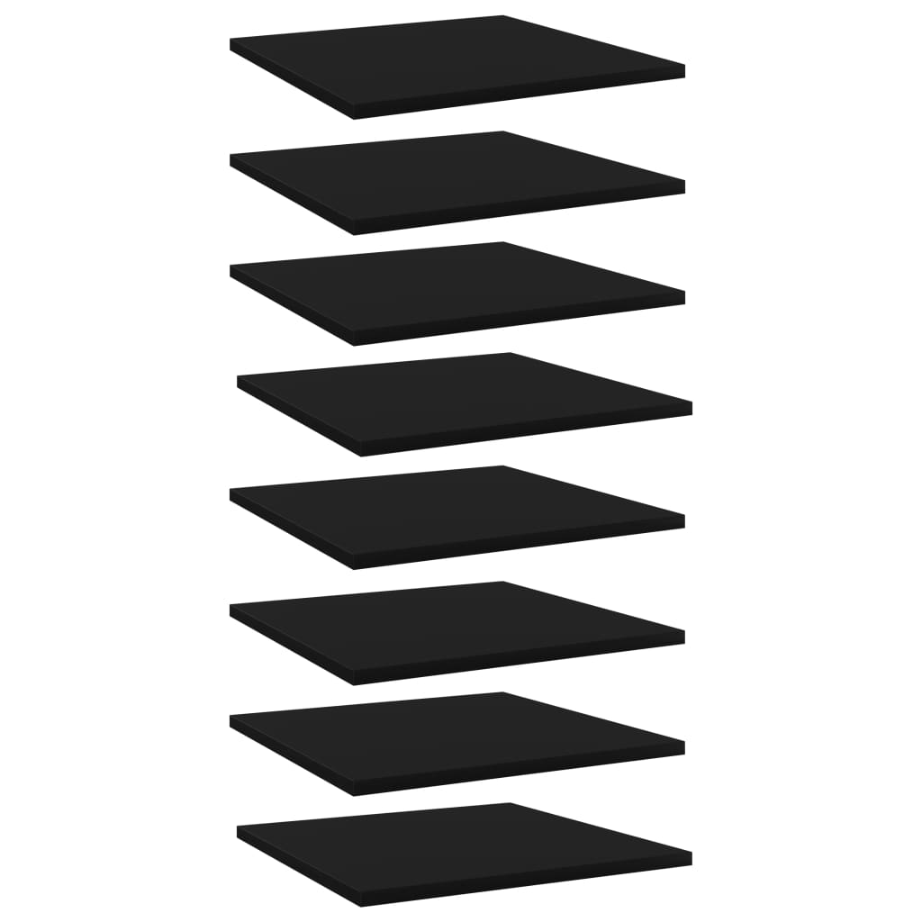 vidaXL Plăci pentru bibliotecă, 8 buc., negru, 40 x 40 x 1,5 cm, PAL
