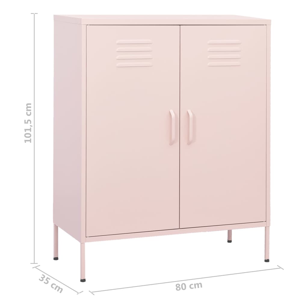 vidaXL Dulap de depozitare, roz, 80x35x101,5 cm, oțel