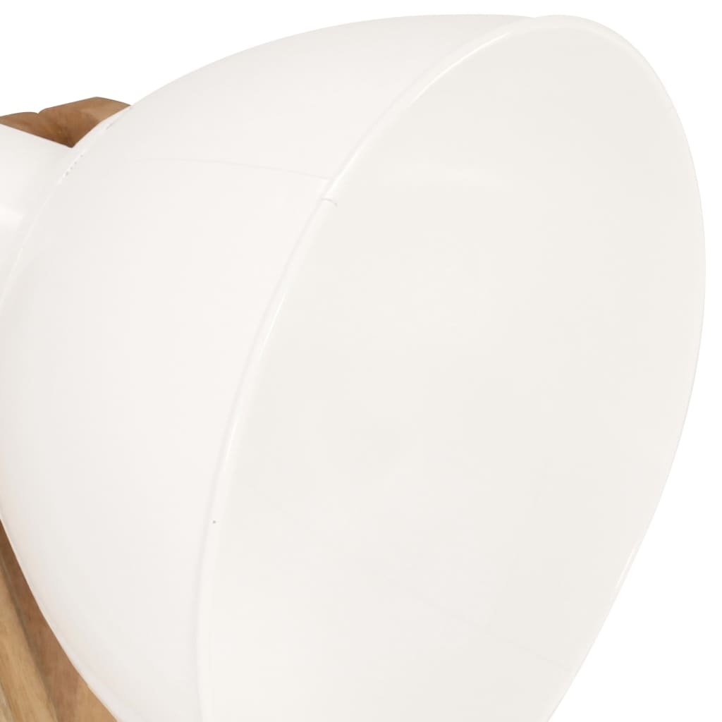 vidaXL Lampă de podea, alb, lemn masiv de mango, E27