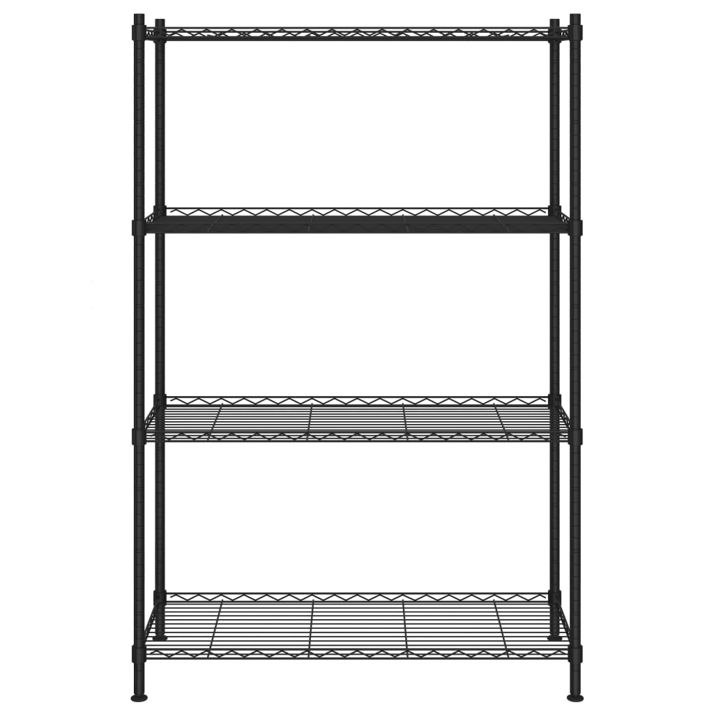 vidaXL Raft de depozitare, 4 niveluri, negru, 90 x 35 x 137 cm, 200 kg