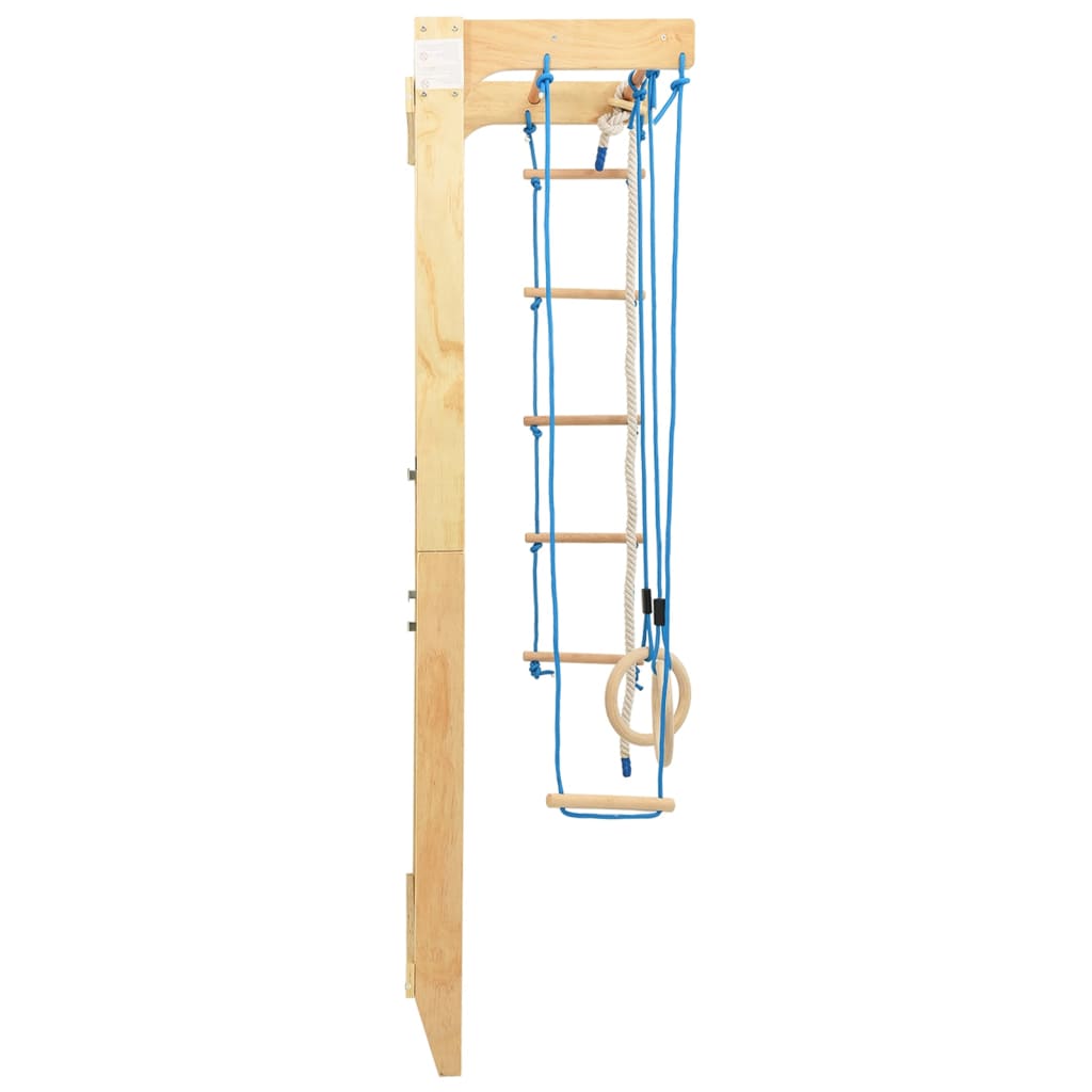 vidaXL Set de joacă pentru cățărat de interior cu scări și inele, lemn